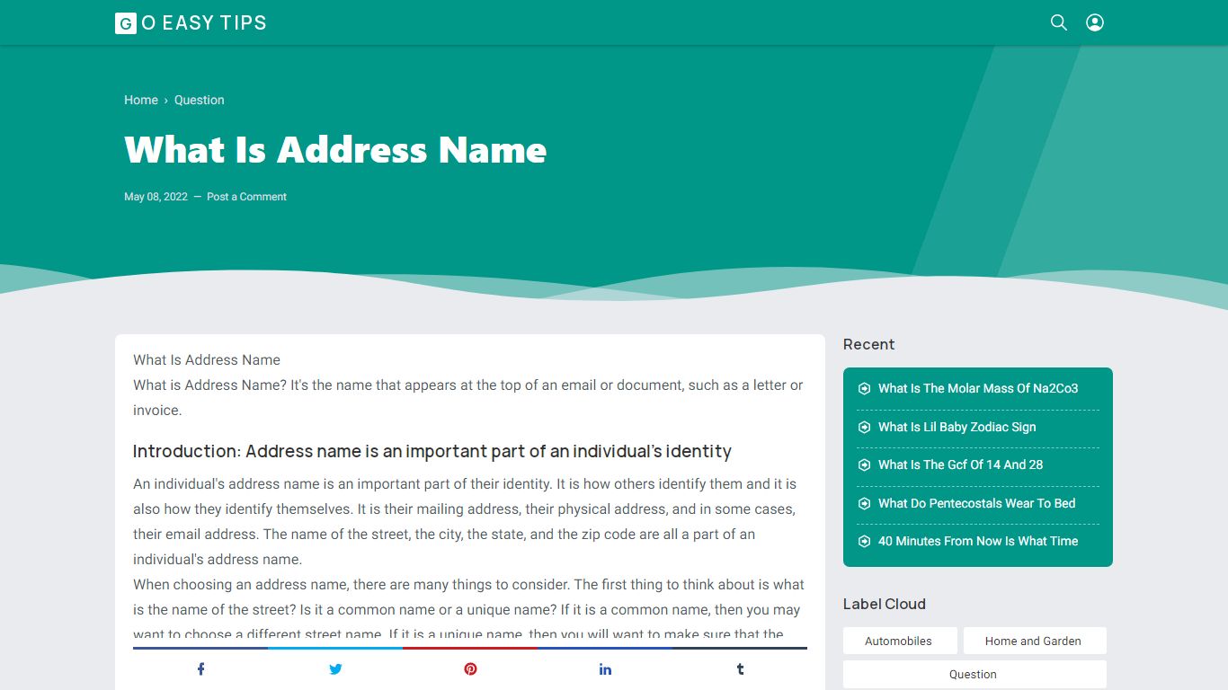 What Is Address Name - Go Easy Tips