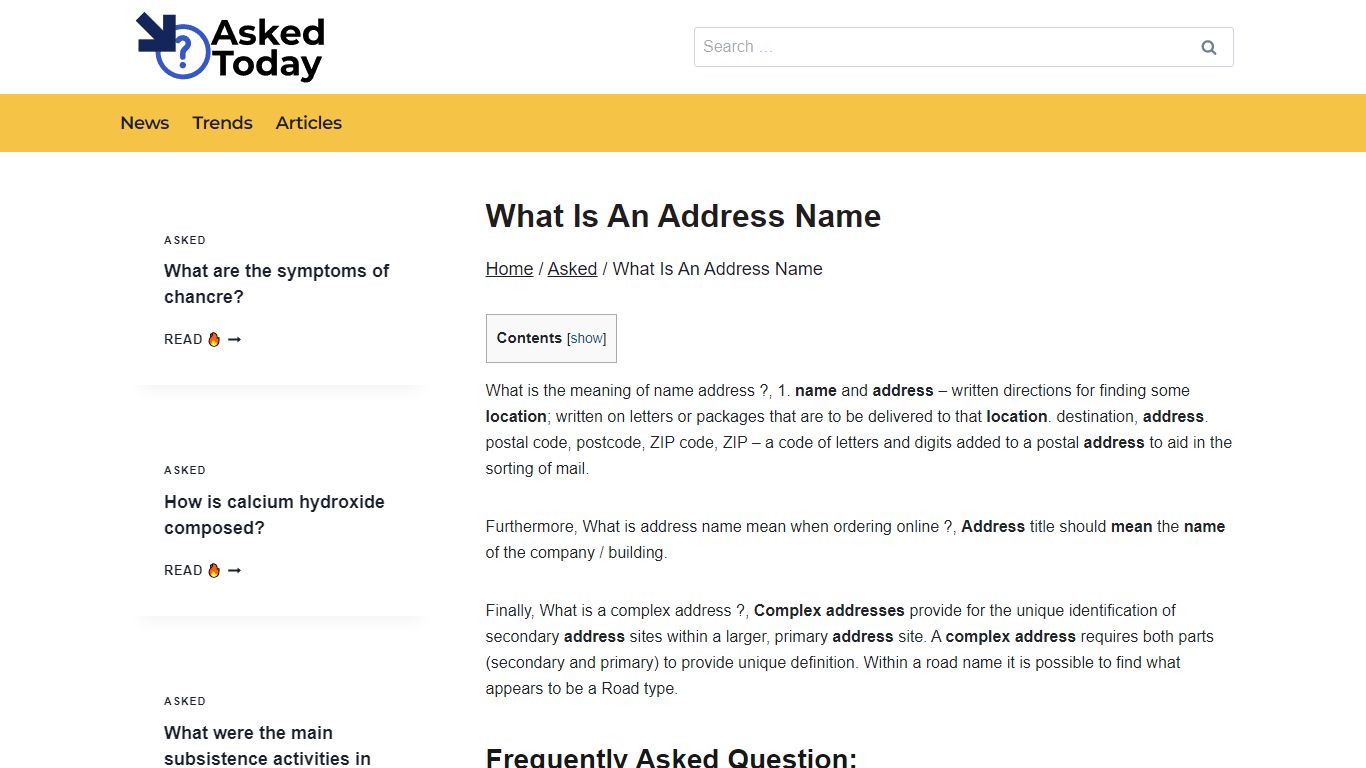 What Is An Address Name - Asked Today